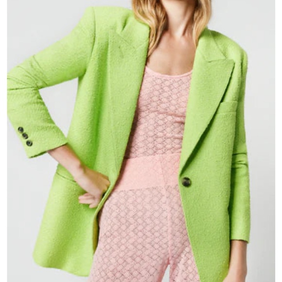 Smythe 90s Blazer in Lime Tweed Size S - Picture 4 of 11